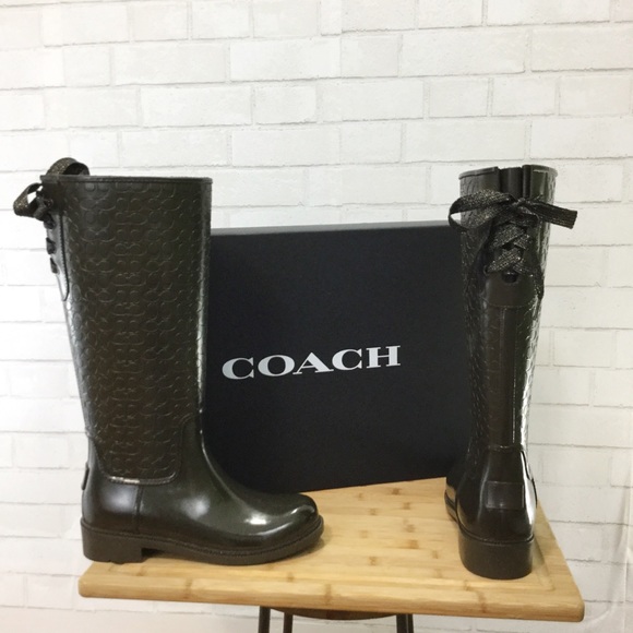 coach signature rain boots